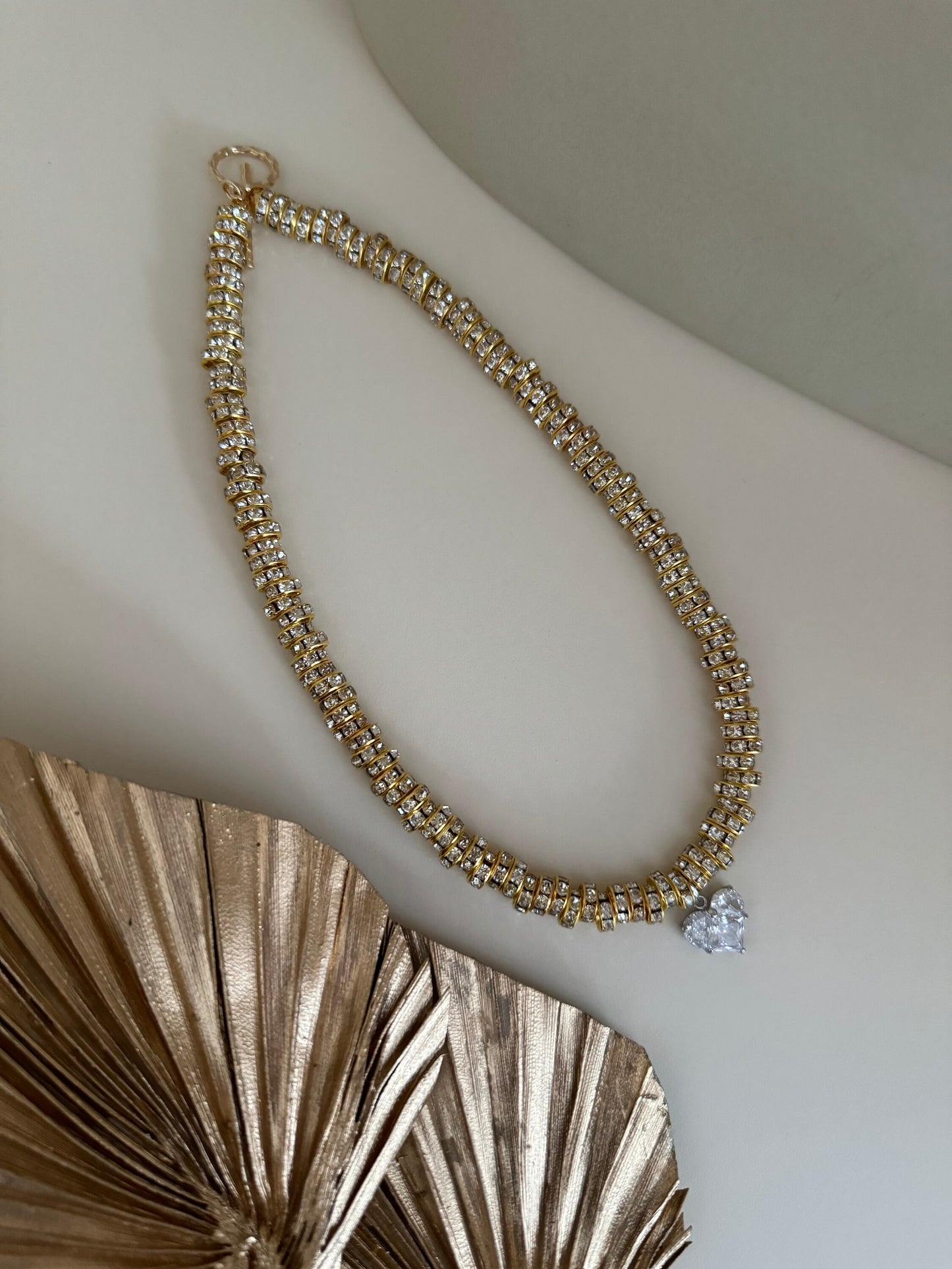 Strasskette mit Kristallherz