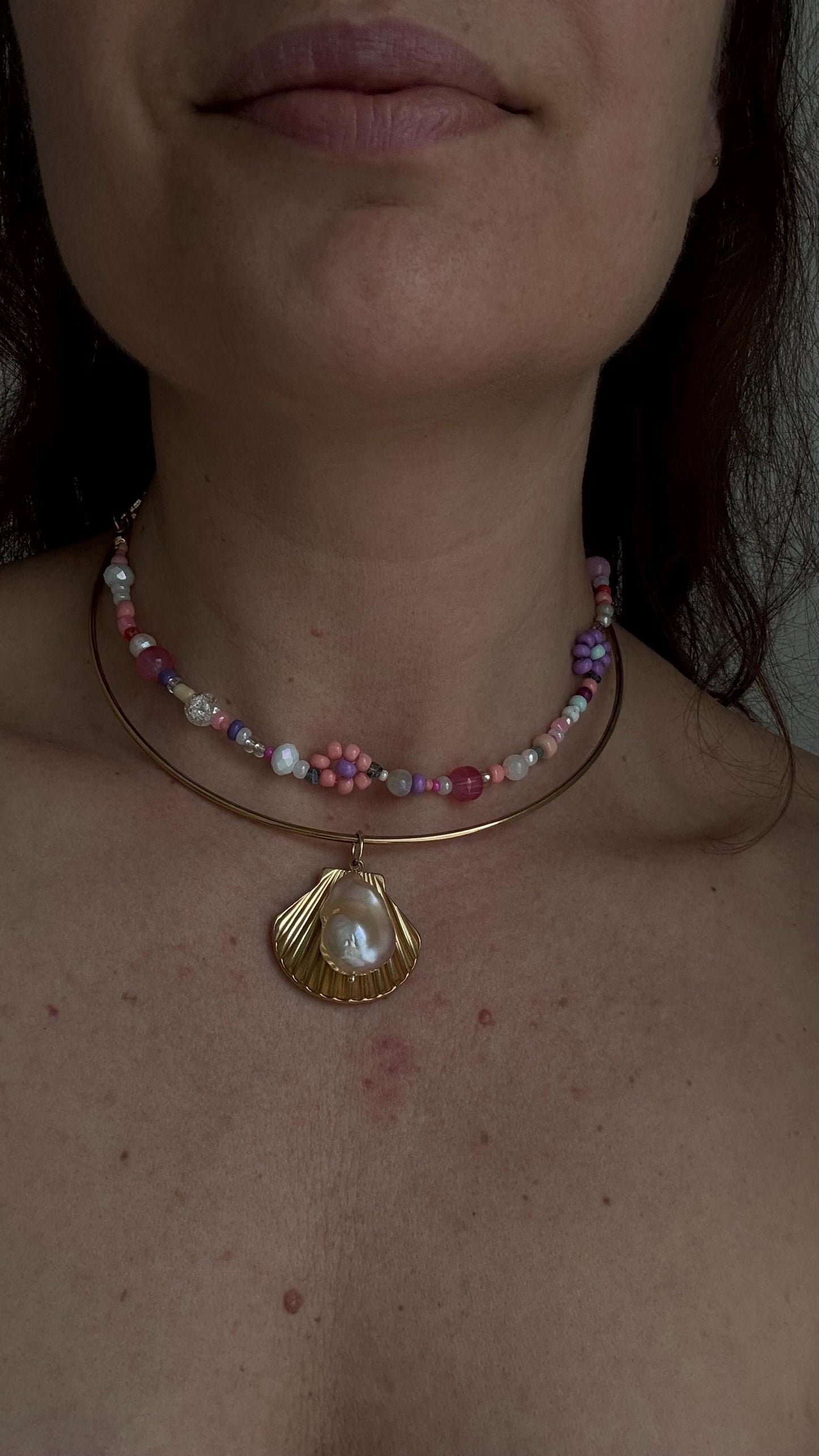 Muschel Chocker mit Barockperle
