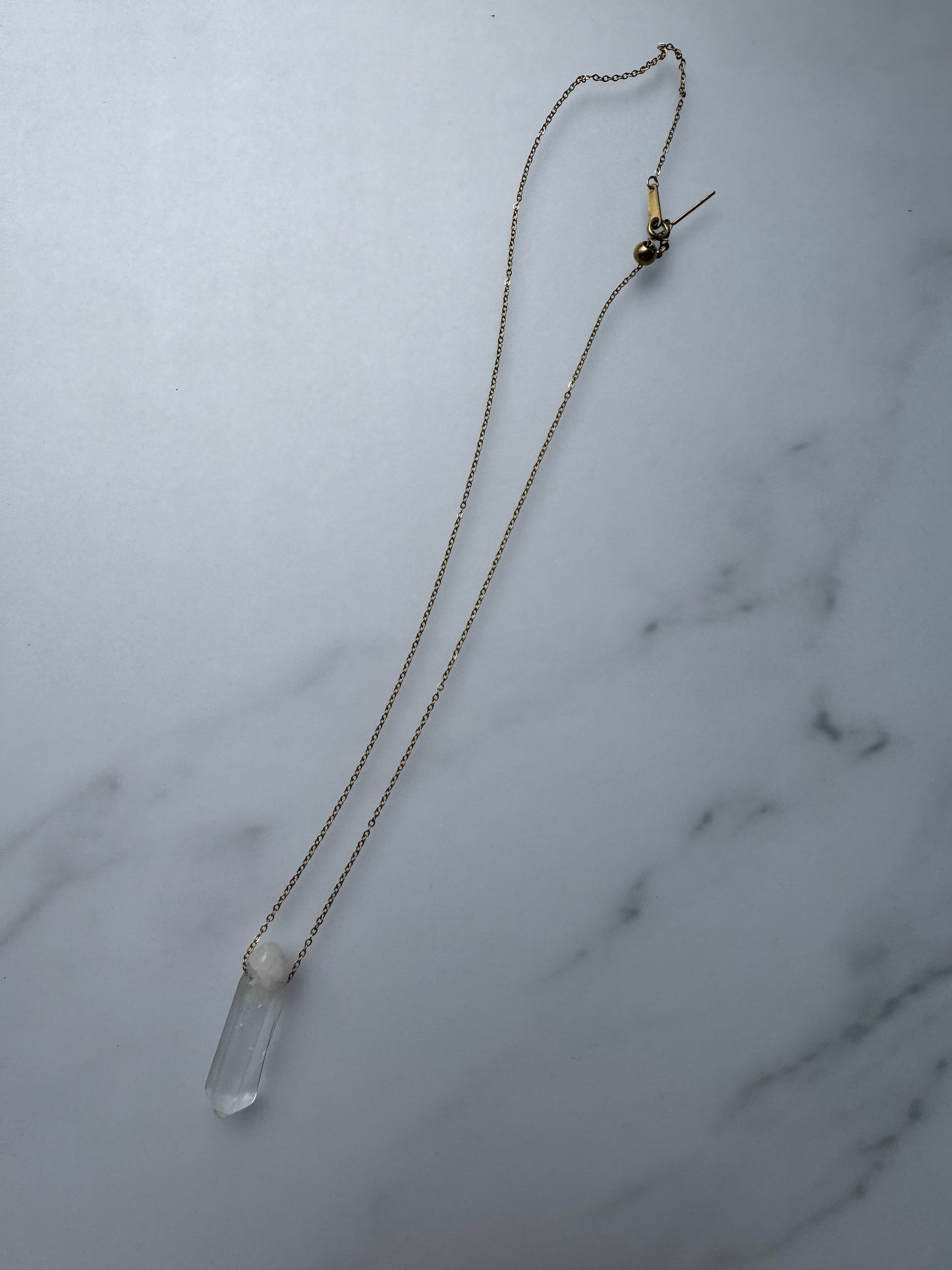18 Karat Kette mit Bergkristallquarz