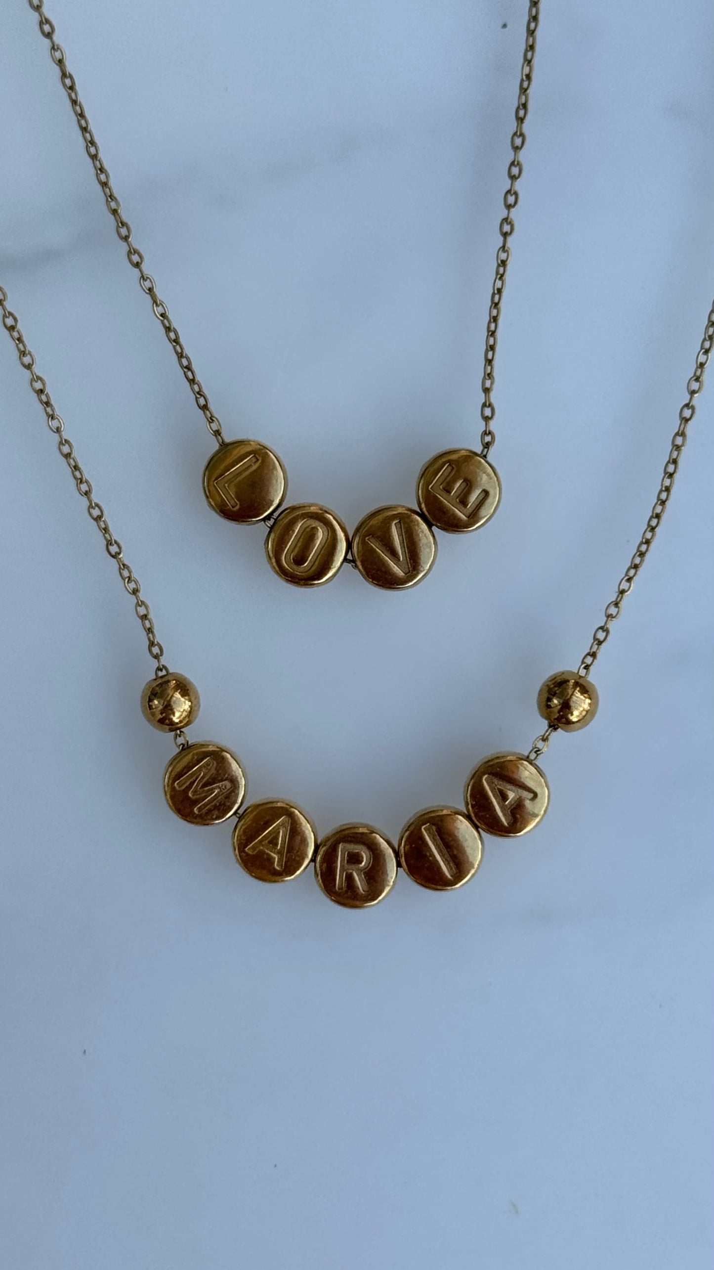 Personalisierte Kette |18 Karat vergoldet | wasserfest
