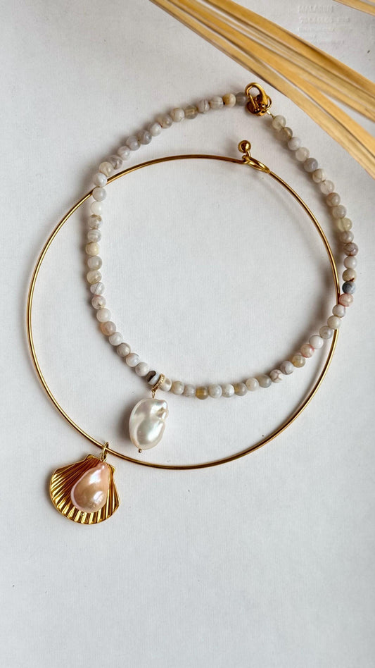 Muschel Chocker mit Barockperle
