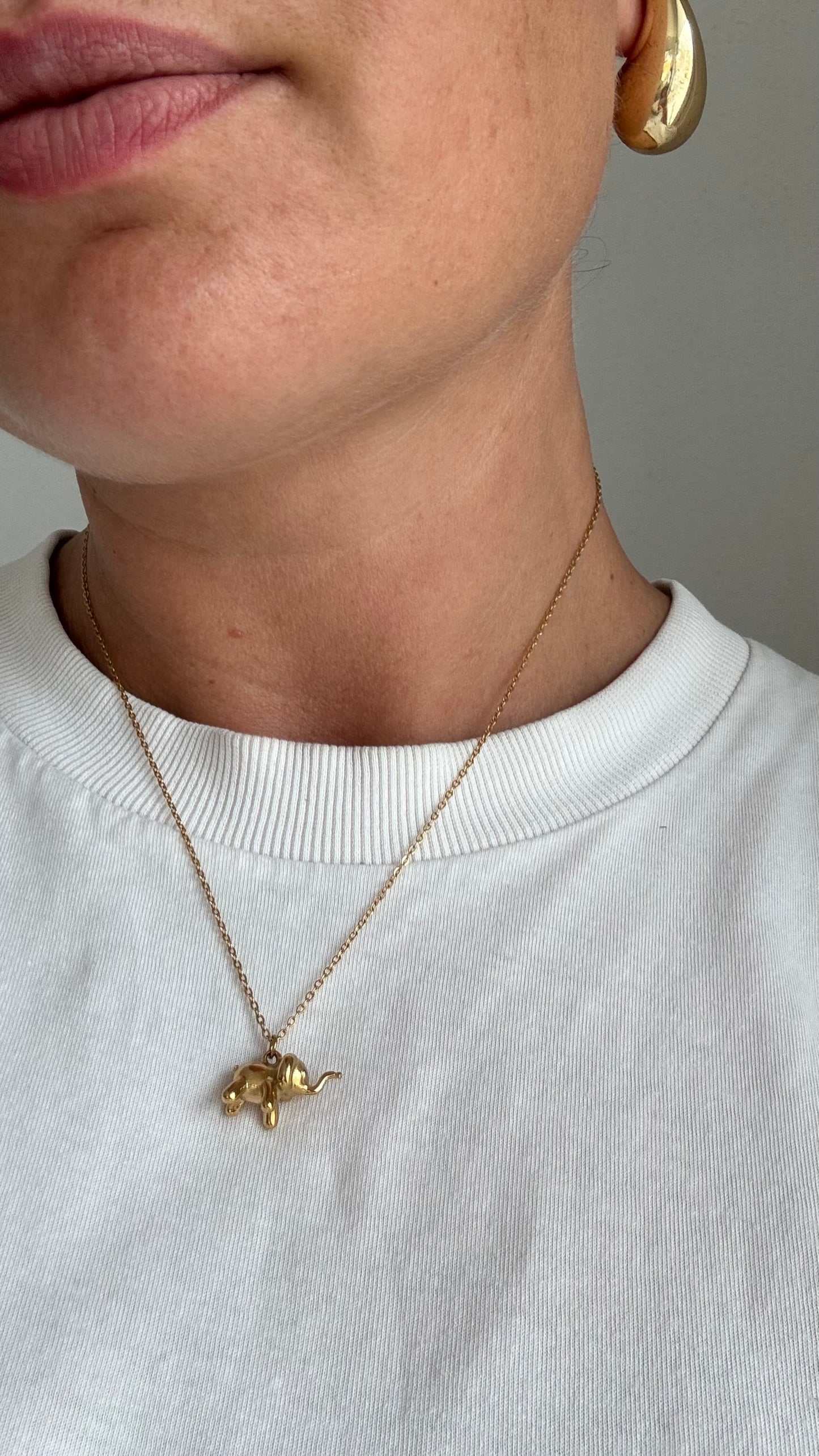 3D Glücks Elefant Anhänger mit Kette | 18 Karat vergoldet | 316 Edelstahl | wasserfest & nickelfrei