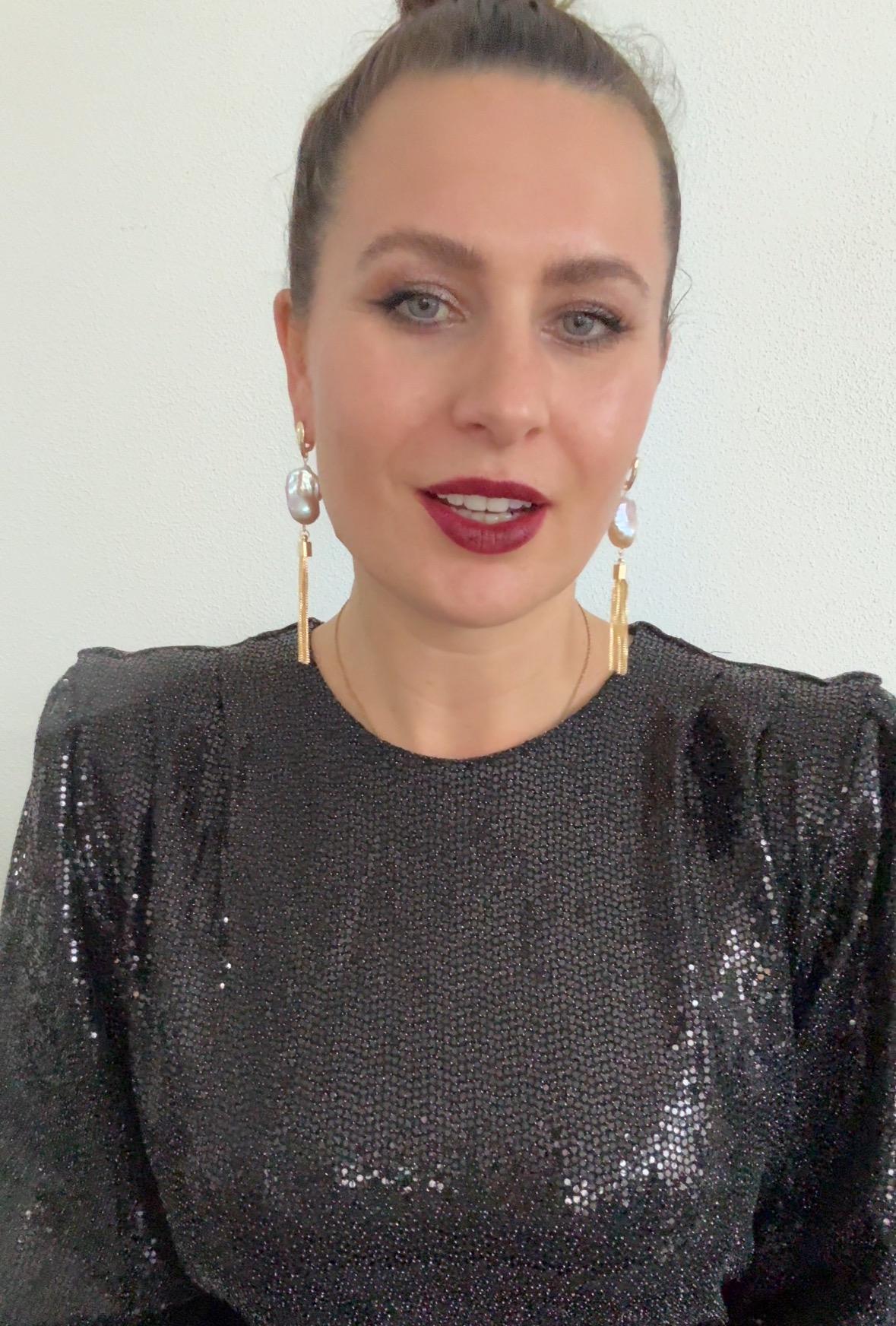 Statement Ohrringe mit Barock Perle | Quasten Ohrringe |925 echtes Silber 18 Karat vergoldet | nickelfrei