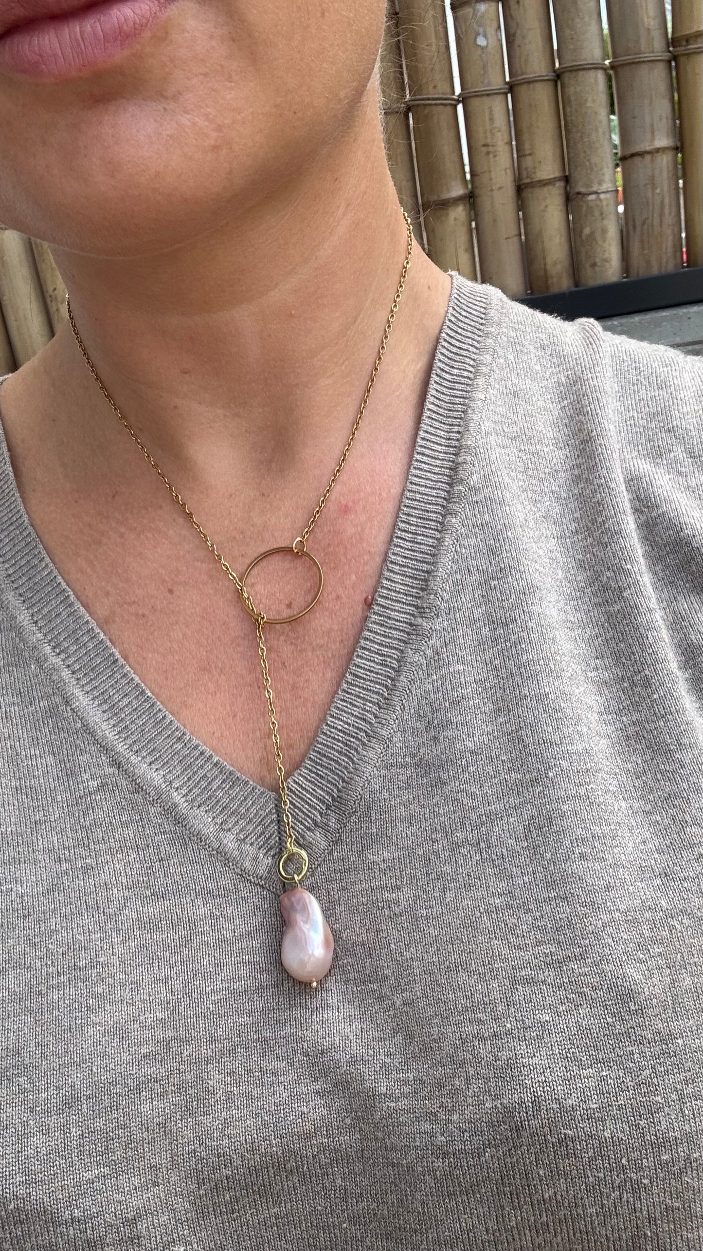 Y- Kette mit Barock Perle „Luna“