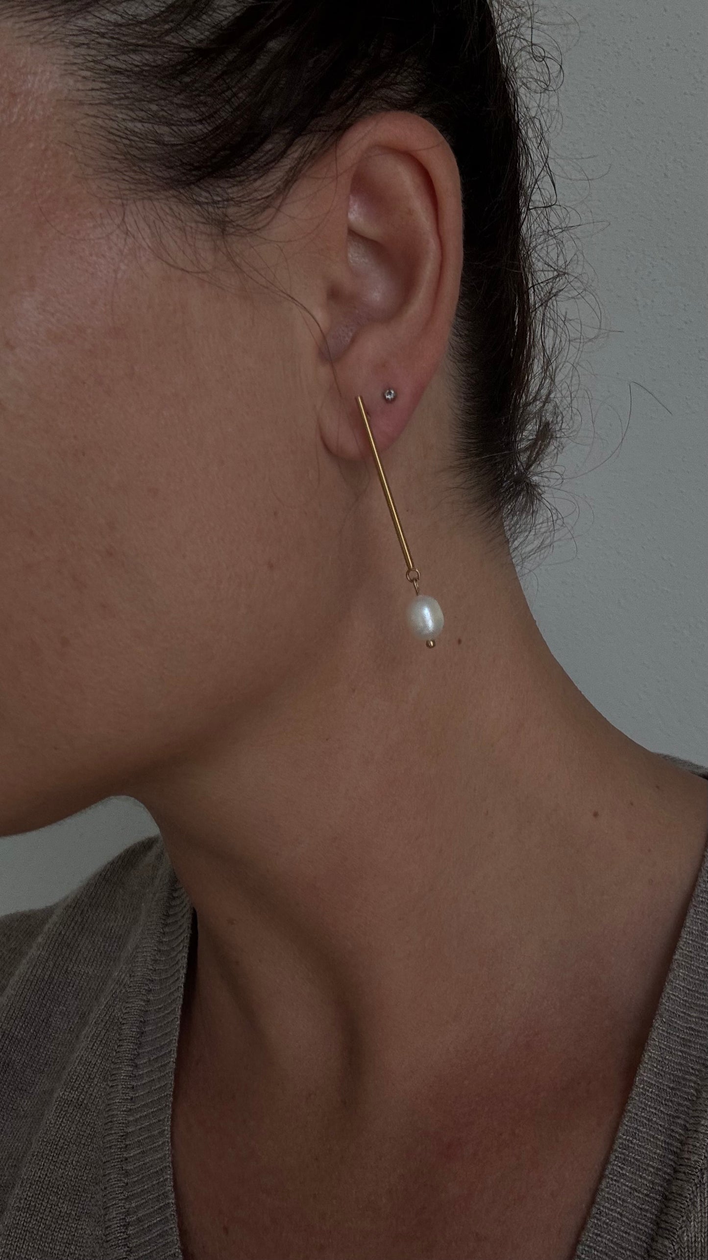 Stabohrringe mit Perle