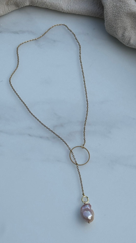 Y- Kette mit Barock Perle „Luna“