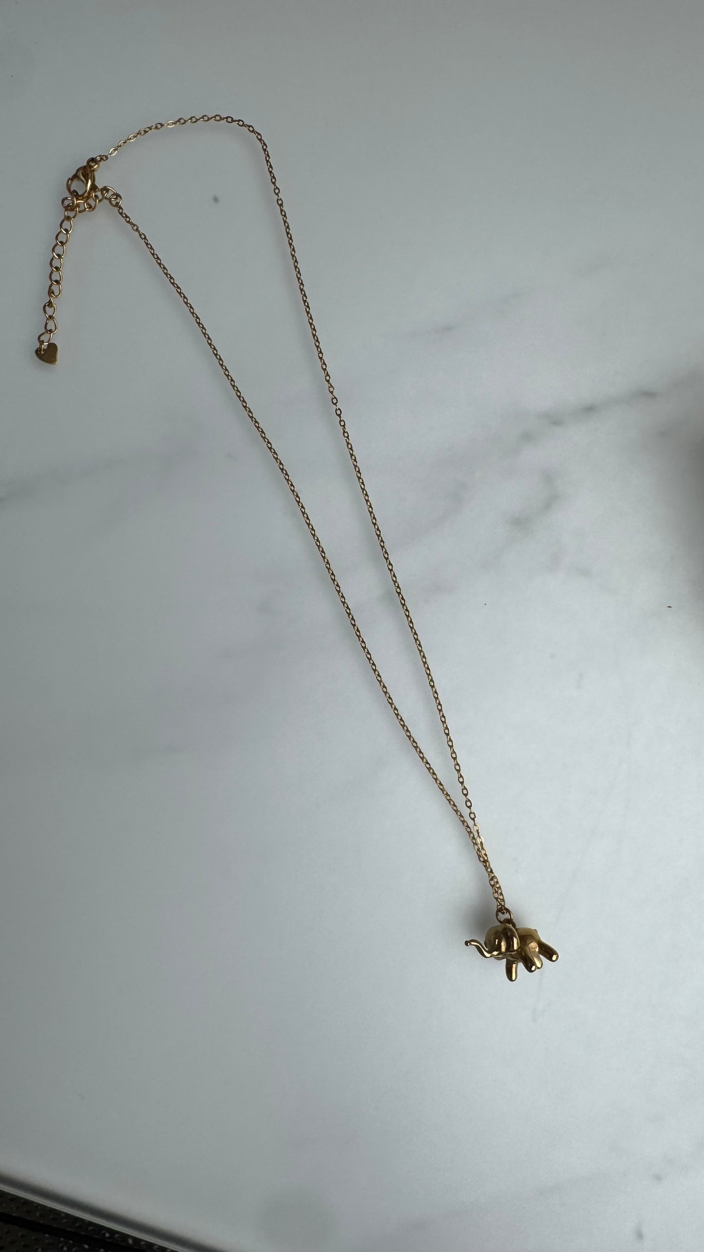 3D Glücks Elefant Anhänger mit Kette | 18 Karat vergoldet | 316 Edelstahl | wasserfest & nickelfrei