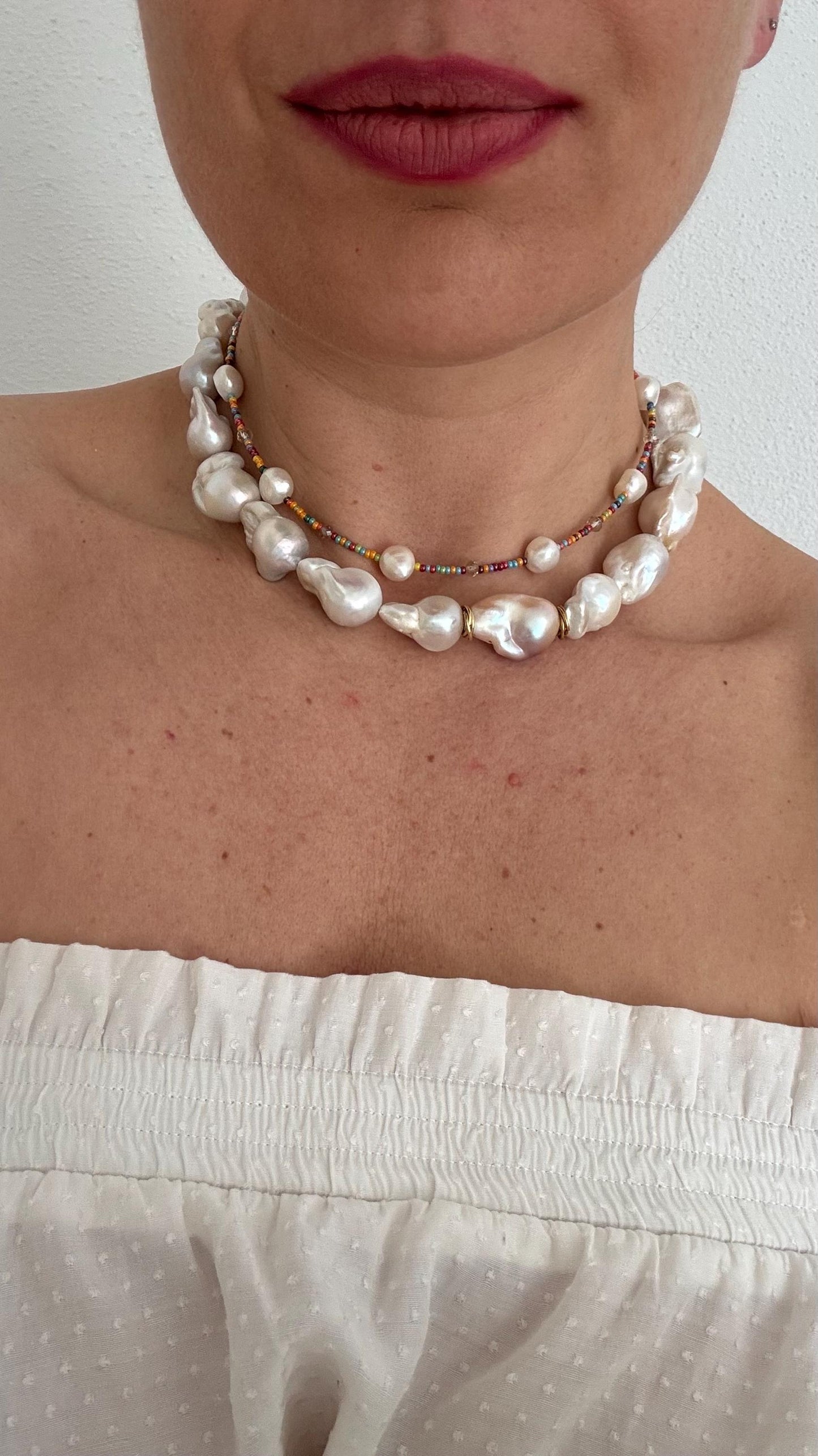 Premium Set aus Perlenketten in vier verschiedenen Größen | 4 Ketten im Set